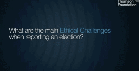 What are the main ethical challenges when reporting an election?