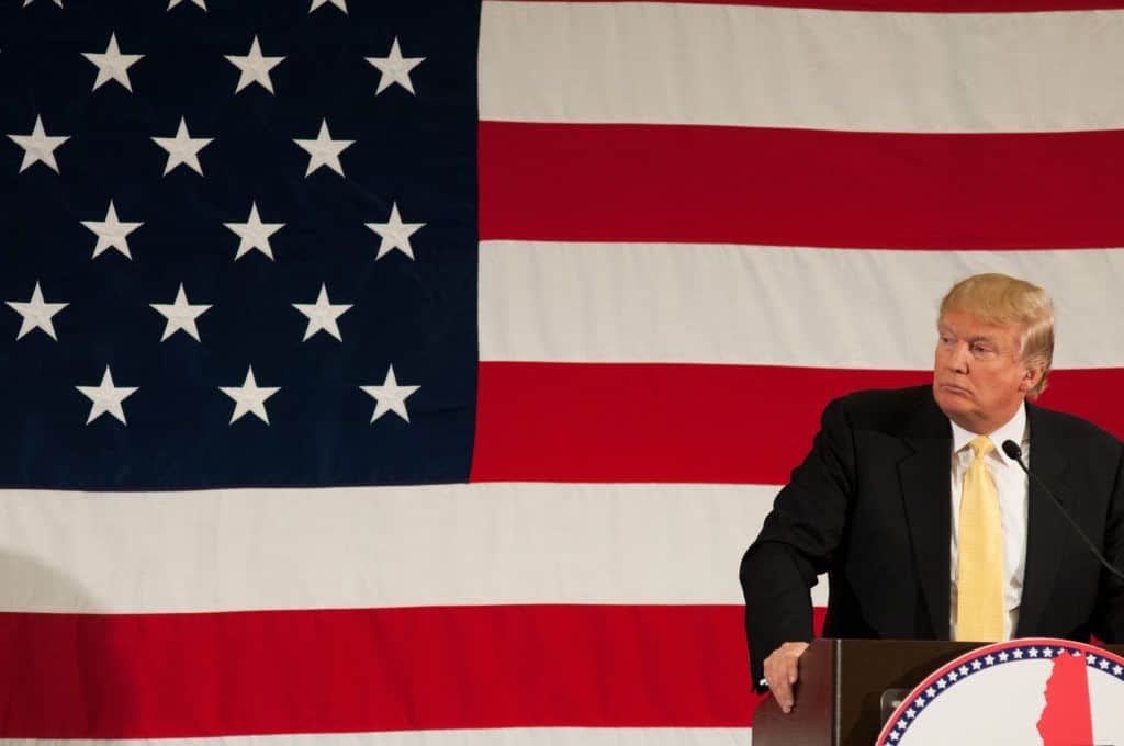 Donald Trump speaks during the US Election 2016