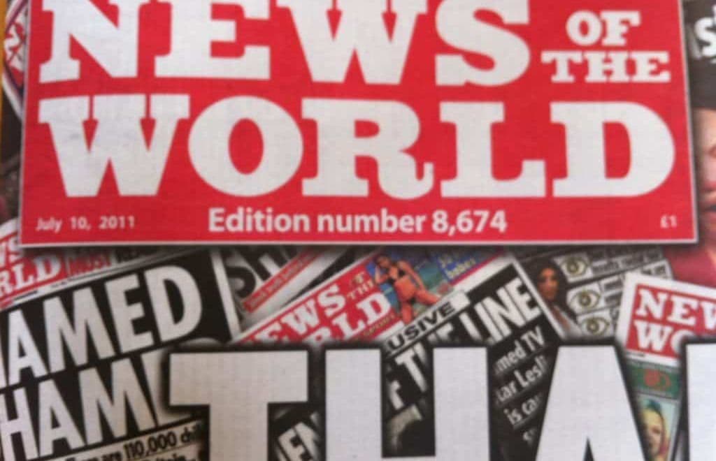 Final edition of News of the World newspaper edition number 8,674, July 10th 2011